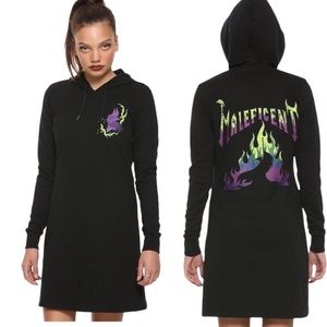 Disney's Villains Maleficent Sleeping Beauty Witch Hoodie Dress Black Medium